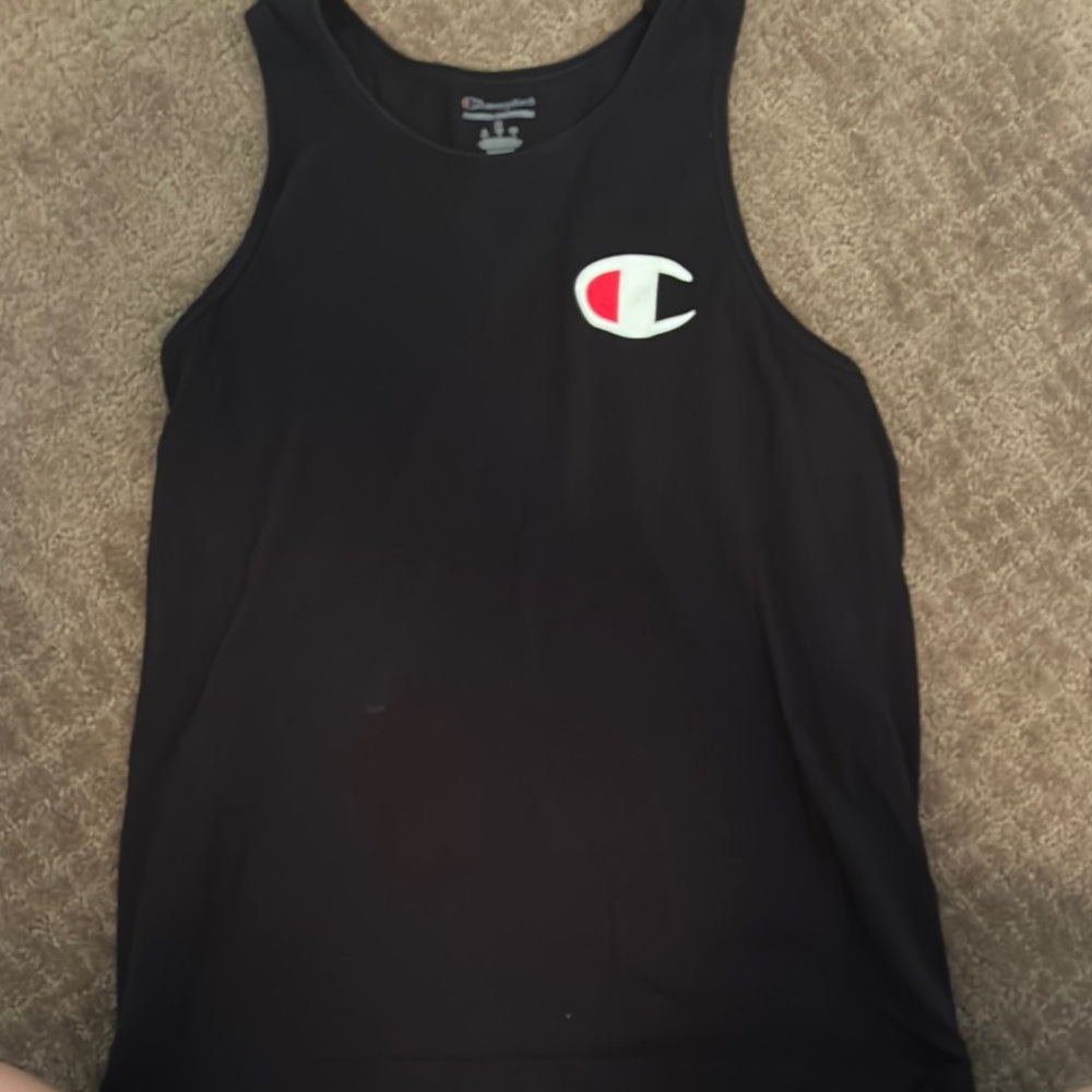 Champion Black Sleeveless Top with Logo